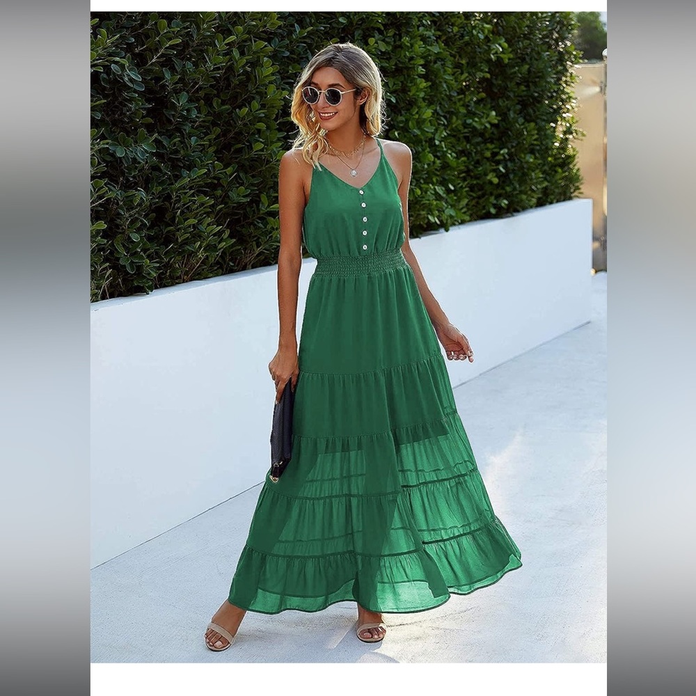 Green maxi dress nwt